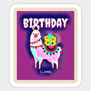 Birthday Llama Sticker